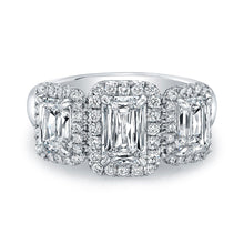 Load image into Gallery viewer, Triple Emerald Cut Diamond Wedding Ring, Wedding Bands,  - [Wachler]