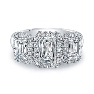 Triple Emerald Cut Diamond Wedding Ring, Wedding Bands,  - [Wachler]