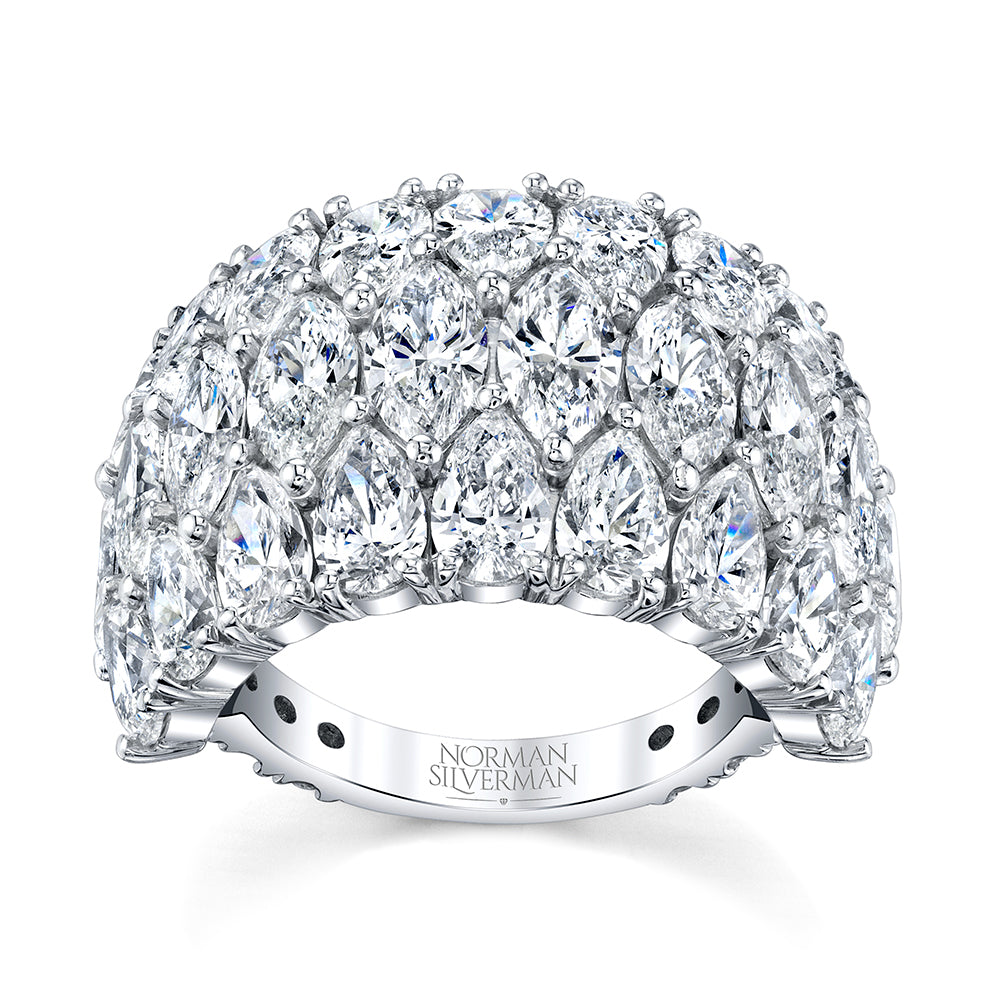 Pear Shaped Diamond Wedding Ring, Bridal,  - [Wachler]