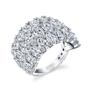 Pear Shaped Diamond Wedding Ring, Bridal,  - [Wachler]
