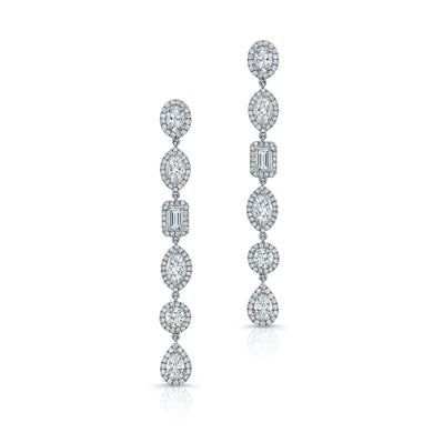 Multi-Cut Diamond Earrings With Pave Halo, Earrings,  - [Wachler]