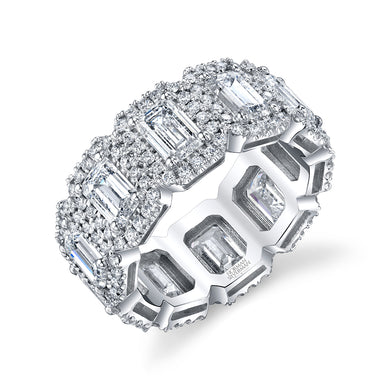 Emerald Cut Diamond Eternity Band, Bridal,  - [Wachler]