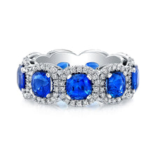 Load image into Gallery viewer, Halo Set Sapphire Eternity Band, Wedding Bands,  - [Wachler]