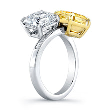 Load image into Gallery viewer, Fancy Yellow &amp; White Diamond Ring with Baguettes, Fashion Rings,  - [Wachler]