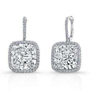 Cushion Cut Diamond Dangle Earrings With Pave Additions, Earrings,  - [Wachler]