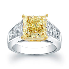 Load image into Gallery viewer, Princess Cut Yellow Diamond Engagement Ring, Engagement Ring,  - [Wachler]
