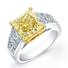 Load image into Gallery viewer, Princess Cut Yellow Diamond Engagement Ring, Engagement Ring,  - [Wachler]