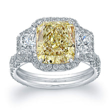 Load image into Gallery viewer, Fancy Yellow Radiant Cut Diamond Cut Engagement Ring, Engagement Ring,  - [Wachler]