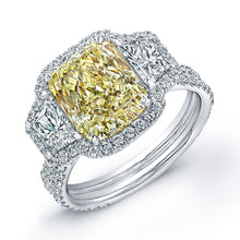 Load image into Gallery viewer, Fancy Yellow Radiant Cut Diamond Cut Engagement Ring, Engagement Ring,  - [Wachler]