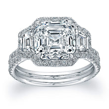 Load image into Gallery viewer, Asscher Cut Diamond Engagement Ring with Pave Halo, Engagement Ring,  - [Wachler]