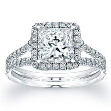 Load image into Gallery viewer, Princess Cut Diamond Engagement Ring with Pave Halo, Engagement Ring,  - [Wachler]