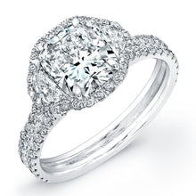 Load image into Gallery viewer, Cushion Cut Diamond Engagement Ring with Pave Halo, Engagement Ring,  - [Wachler]
