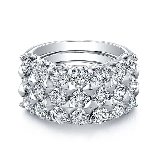 Triple Row Diamond Wedding Band, Wedding Bands,  - [Wachler]