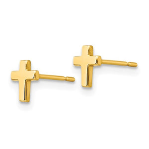 14k Gold Cross Children's Earrings