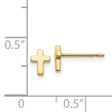 Load image into Gallery viewer, 14k Gold Cross Children&#39;s Earrings