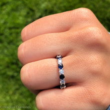 Load image into Gallery viewer, Diamond &amp; Sapphire Eternity Band
