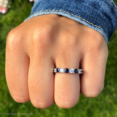 Diamond & Sapphire Eternity Band