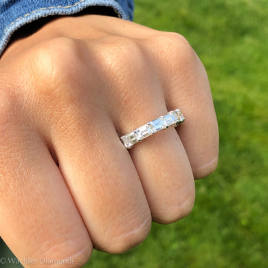 East to West Emerald Cut Eternity 4.25 CTW