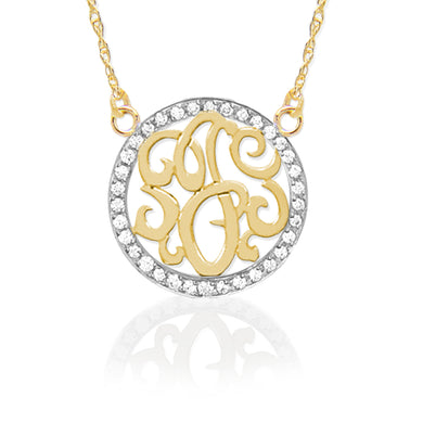 14k Gold & Diamond Initial Pendant, Necklace,  - [Wachler]