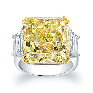 Fancy Yellow Asscher Cut Diamond Engagement Ring, Engagement Ring,  - [Wachler]