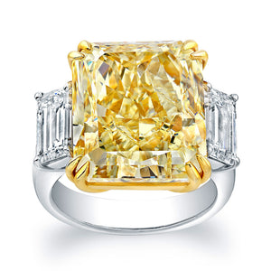 Fancy Yellow Asscher Cut Diamond Engagement Ring, Engagement Ring,  - [Wachler]