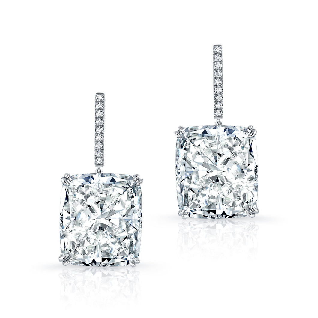 51.36ct Cushion Cut Diamond Earrings, Earrings,  - [Wachler]