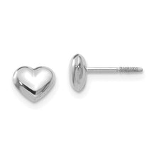 Load image into Gallery viewer, 14k Gold Puffy Heart Children&#39;s Earrings