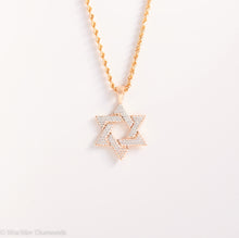 Load image into Gallery viewer, Star of David 14k Gold &amp; Diamond Necklace