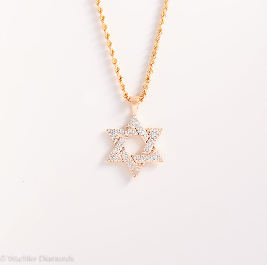 Star of David 14k Gold & Diamond Necklace