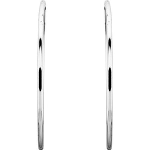 Sterling Silver 45 mm Endless Hoop Tube Earrings