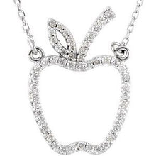 Load image into Gallery viewer, 14K Gold 1/5 CTW Diamond Apple 16&quot; Necklace