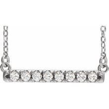 Load image into Gallery viewer, 14K Gold 1/6 Diamond CTW 1.7 mm Round French-Set Bar 16&quot; Necklace Mounting