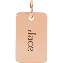 Load image into Gallery viewer, 14K Gold Engravable Mini Dog Tag Pendant 16x10 mm, Pendant,  - [Wachler]