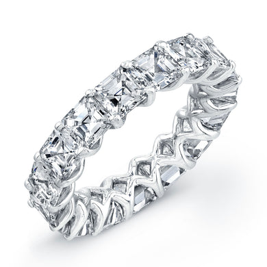 Asscher Cut Prong-Set Diamond Eternity Band, Wedding Bands,  - [Wachler]