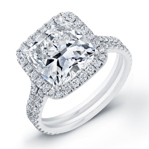 Cushion Cut Halo Double Engagement Ring, Engagement Ring,  - [Wachler]