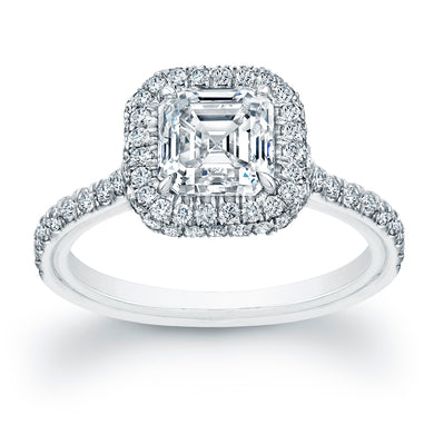 Asscher Cut Diamond Engagement Ring with Pave Halo, Engagement Ring,  - [Wachler]