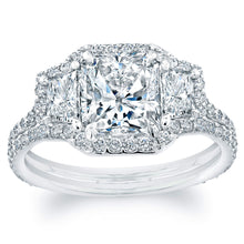 Load image into Gallery viewer, Radiant Cut Diamond Engagement Ring with Pave Halo, Engagement Ring,  - [Wachler]