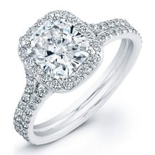 Load image into Gallery viewer, Cushion Cut Diamond Engagement Rings with Pave Halo, Engagement Ring,  - [Wachler]