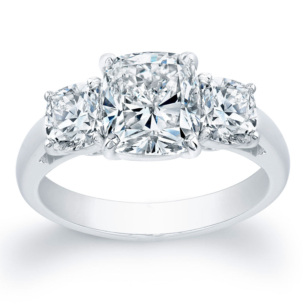 Triple Cushion Cut Diamond Engagement Ring, Engagement Ring,  - [Wachler]