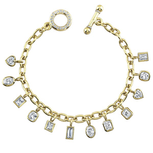 Mixed Shapes Diamond Charm Bracelet, Bracelet,  - [Wachler]