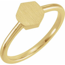 Load image into Gallery viewer, 14K Gold 9.5x8 mm Geometric Signet Ring