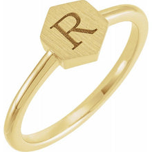 Load image into Gallery viewer, 14K Gold 9.5x8 mm Geometric Signet Ring