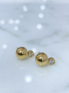 Tiffany & Co. 18K Yellow Gold Diamond Ball Stud Earrings