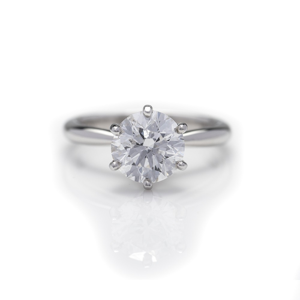 Six Prong Solitaire Round Brilliant Cut Ring, Engagement Ring,  - [Wachler]