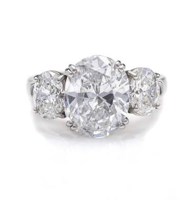 Three Stone Oval Ring, Engagement Ring,  - [Wachler]