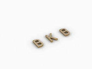 14K Gold Diamond 3-Initial Pendant