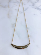Load image into Gallery viewer, 10K Yellow Gold 3-Row Curved Pendant Necklace