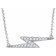 Load image into Gallery viewer, 14K 1/8 CTW Diamond Lightning Bolt 16-18&quot; Necklace