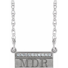 Load image into Gallery viewer, 14K .05 CTW Diamond Monogram Bar Necklace