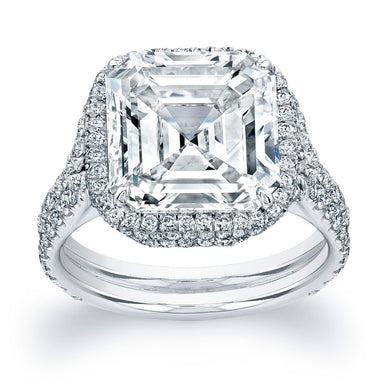 Asscher Cut Diamond Engagement Ring with Pave Halo, Engagement Ring,  - [Wachler]